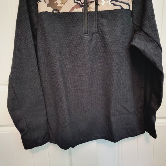 Under Armour Men's Sz Large Specialist Grid ½ Half Zip Hoodie Black/Camo NWT $90 - Picture 9 of 14